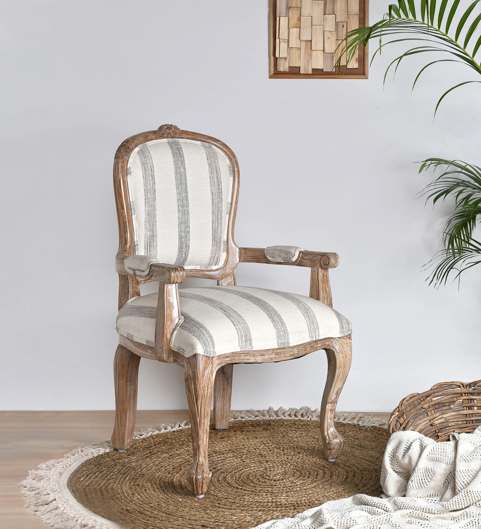 Zhemgang White Arm Chair